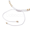 Bohemian Style Natural Rainbow Moonstone & Glass Braided Bead Bracelet BJEW-JB10136-01-4