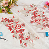 Flower Polyester Lace Embroidery Applique Patch PATC-WH0008-01-5