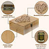 Rectangle Wooden Memory Keepsake Boxes with Lids CON-WH0101-003-3