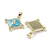 Rack Plating Brass Micro Pave Clear Cubic Zirconia Pendants KK-C041-06G-G-2