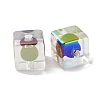 UV Plating Rainbow Iridescent Acrylic Beads OACR-H112-20D-2