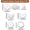 CRASPIRE 5 Styles Flower & Leaf Plastic Clay Pressed Molds DIY-CP0010-31-2