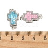 Rack Plating Brass Micro Pave Cubic Zirconia & Shell & Enamel Box Clasps KK-S373-06P-3