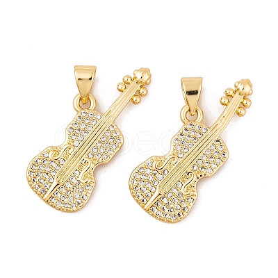 Brass Micro Pave Cubic Zirconia Pendants KK-E108-38G-1