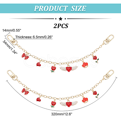 WADORN Valentine's Day Decorative Brass Bag Chain FIND-WR0006-67-1