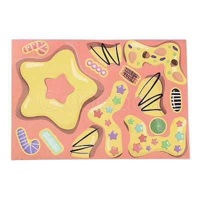 8Pcs Donut Cute PVC Adhesive Stickers Set STIC-Q003-03-1