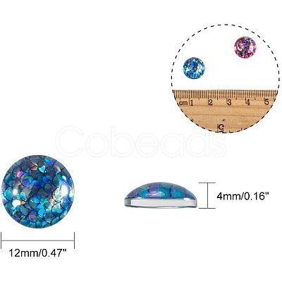 Flatback Glass Cabochons for DIY Projects GGLA-PH0005-08-1