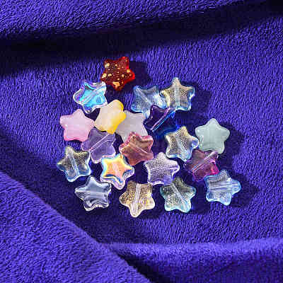 20Pcs Spray Painted Glass Beads GLAA-YW0001-10-1