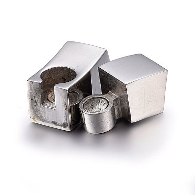 Tarnish Resistant 304 Stainless Steel Magnetic Clasps with Glue-in Ends STAS-E440-44P-1