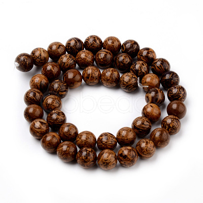 Natural Elephant Skin Jasper/Miriam Stone/Calligraphy Stone Beads Strands G-Q462-54-8mm-1