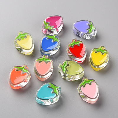 Transparent Enamel Acrylic Beads TACR-S155-003-1