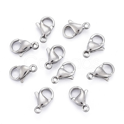 304 Stainless Steel Lobster Claw Clasps X-STAS-AB11-1