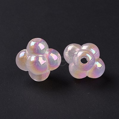 UV Plating Rainbow Iridescent Acrylic Beads OACR-C010-13E-1