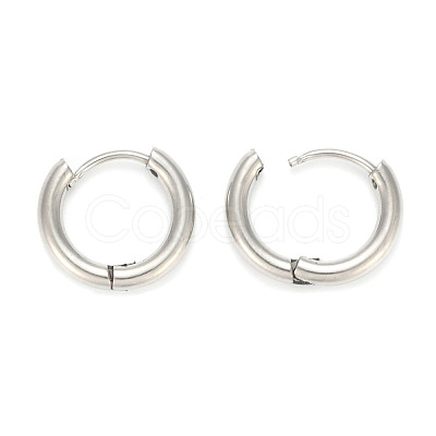 Tarnish Resistant 202 Stainless Steel Huggie Hoop Earrings EJEW-O087-06F-P-1