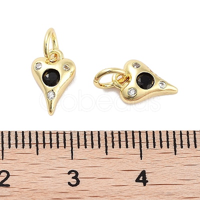 Brass Micro Pave Cubic Zirconia Charms KK-C051-06G-04-1