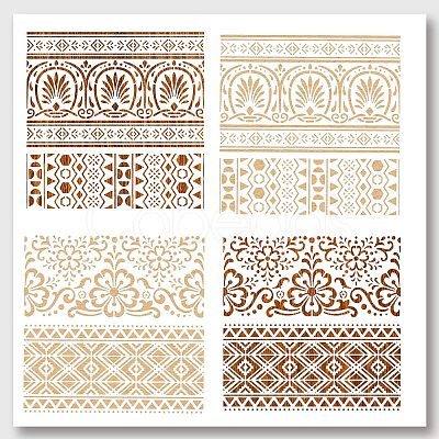 2Pcs 2 Styles PET Hollow Out Drawing Painting Stencils DIY-WH0416-0002-1