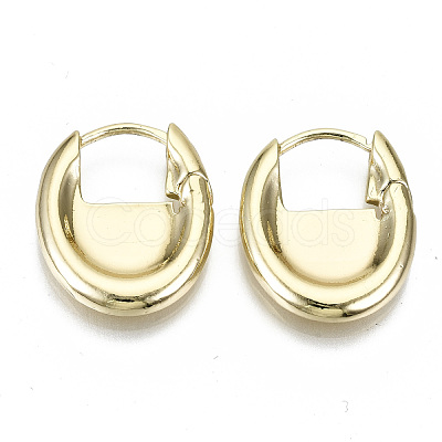 Brass Huggie Hoop Earrings EJEW-N011-41G-NF-1