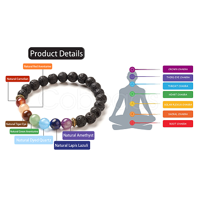 Yoga Chakra Jewelry BJEW-G554-02D-1