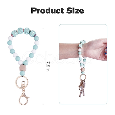 Silicone Round Beaded Keychain Wristlet KEYC-SW00006-02-1