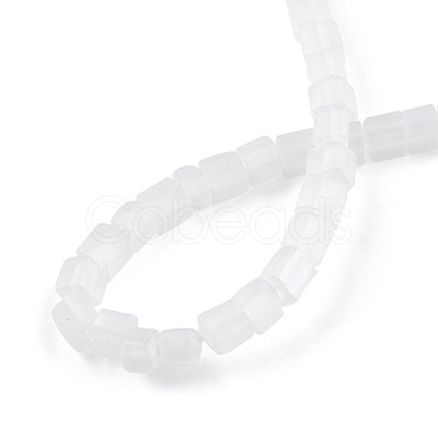 Transparent Frosted Glass Bead Strands GLAA-N047-08-B10-1