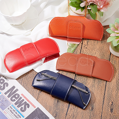 Nbeads 2pcs PVC Leather Eyeglasses Case AJEW-NB0003-41-1