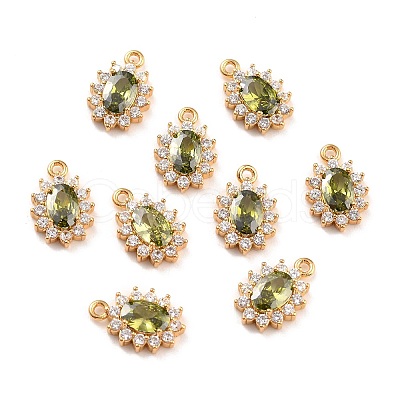 Real 18K Gold Plated Brass Micro Pave Cubic Zirconia Charms ZIRC-Z023-04B-NR-1