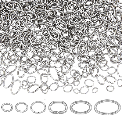 AHANDMAKER 600Pcs 6 Styles 304 Stainless Steel Open Jump Rings STAS-GA0001-38-1