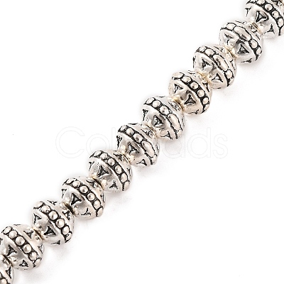 Tibetan Style Round Alloy Bead Strands TIBEB-O007-19-NR-1