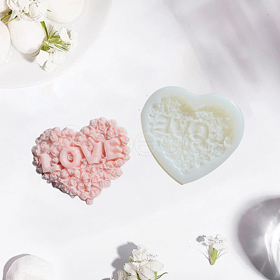 Valentine's Day Love Heart Soap DIY Food Grade Silicone Mold PW-WG51517-01-1