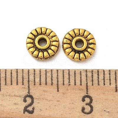 Tibetan Style Alloy Spacer Beads TIBE-P003-42AG-1