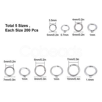 SUNNYCLUE 1000Pcs 5 Styles Open Jump STAS-SC0003-22-1