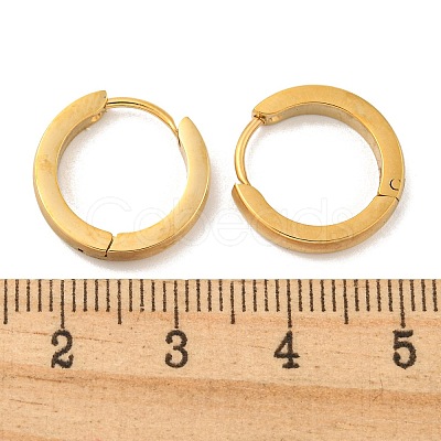 Ion Plating(IP) Frosted 304 Stainless Steel Huggie Hoop Earrings for Women EJEW-C096-31B-G-1