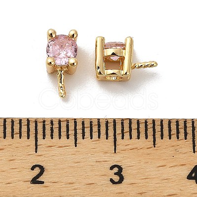 Brass Micro Pave Cubic Zirconia Peg Bails KK-S397-02A-1