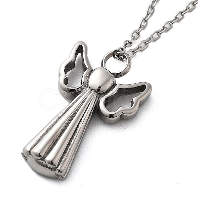 304 Stainless Steel Angel Urn Ashes Necklaces STAS-Z106-06P-1