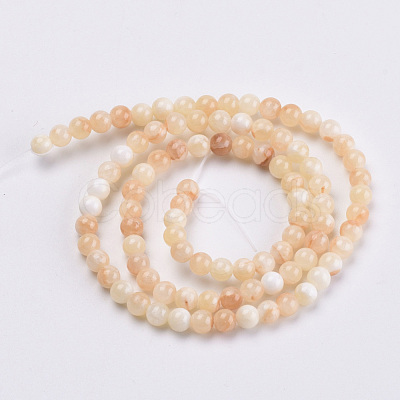 Natural Dyed Yellow Jade Gemstone Bead Strands X-G-R271-6mm-Y17-1