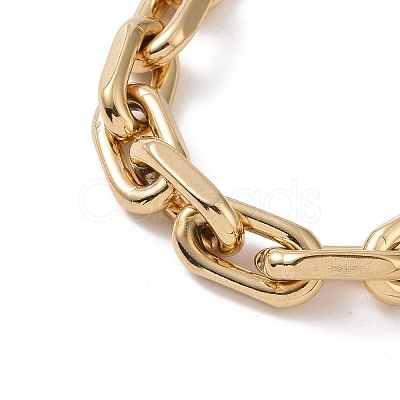 201 Stainless Steel Oval Link Chain Bracelets for Men BJEW-R313-07G-1