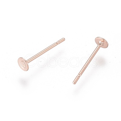 304 Stainless Steel Stud Earring Findings STAS-H436-24RG-3mm-1