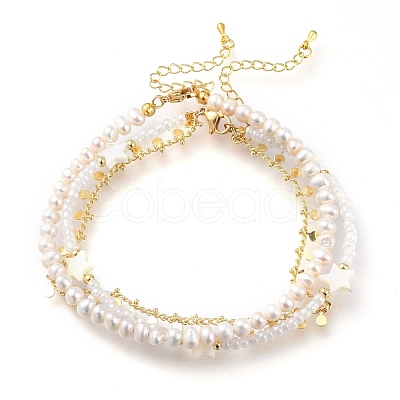 Brass Anklets Sets AJEW-AN00293-1