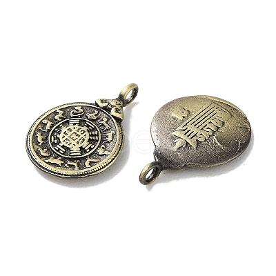 Tibetan Style Brass Pendants KK-M284-42AB-1