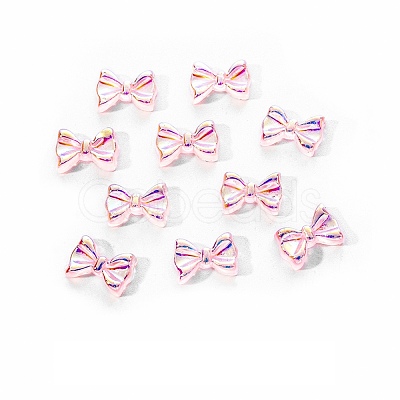 Electroplated Bowknot Resin Cabochons MRMJ-R128-16I-1