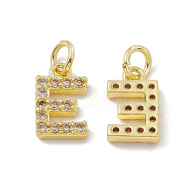 Real 18K Gold Plated Brass Micro Pave Clear Cubic Zirconia Charms KK-E068-VB452-E-1