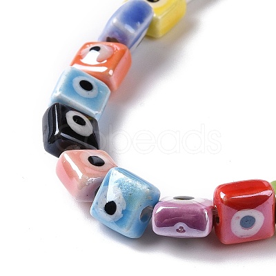 Handmade Porcelain Ceramic Beads Strands LAMP-B021-06C-1