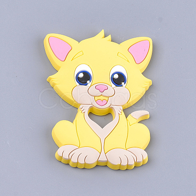 Food Grade Eco-Friendly Silicone Kitten Cabochons SIL-T052-08A-1