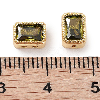 Brass Micro Pave Cubic Zirconia Beads KK-C051-48G-03-1