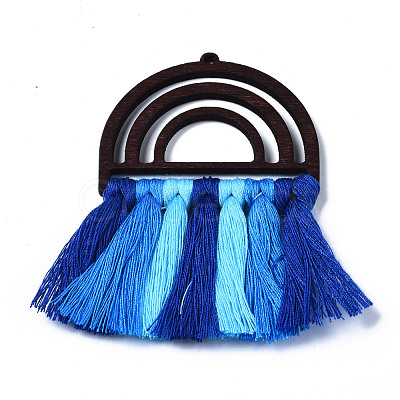 Polycotton(Polyester Cotton) Tassel Big Pendants FIND-T052-14G-1