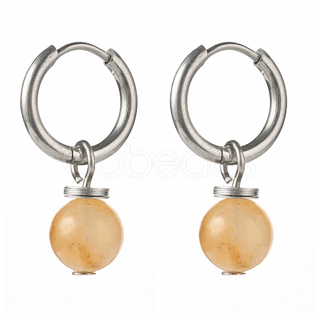 Natural Topaz Jade Beads Earrings for Girl Women Gift EJEW-JE04607-04-1