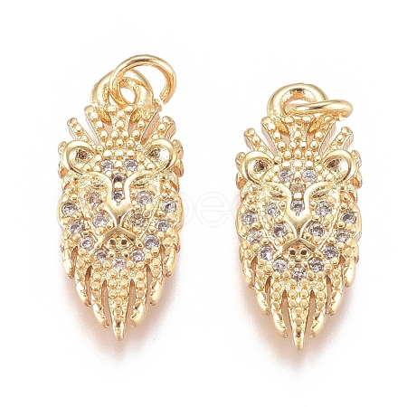 Brass Micro Pave Cubic Zirconia Pendants ZIRC-G168-36G-1