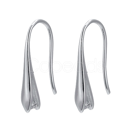 Rhodium Plated 925 Sterling Silver Earring Hooks X-STER-K168-116P-1