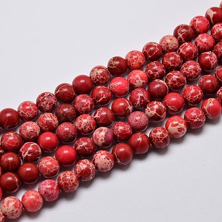 Natural Imperial Jasper Beads Strands G-I122-10mm-04-1