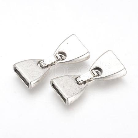 Tibetan Style Alloy Fold Over Clasps TIBE-R308-05AS-NR-1